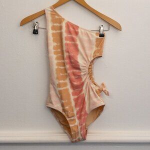 Crewcuts Girls Tie-Dye One Shoulder Cutout Swimsuit Size 12